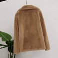 thumbnail image 5 of Duoif Faux Fur Coat Women Plush Coat Winter Thicken Warm Solid Overcoat Outercoat Fashion Cardigan Womens Winter Coats Khaki XL, 5 of 5