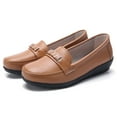 thumbnail image 3 of Vedolay Women Shoes Women Slip On Casual Shoes Round Toe Falt Comfort Loafers,Brown 8.5, 3 of 5