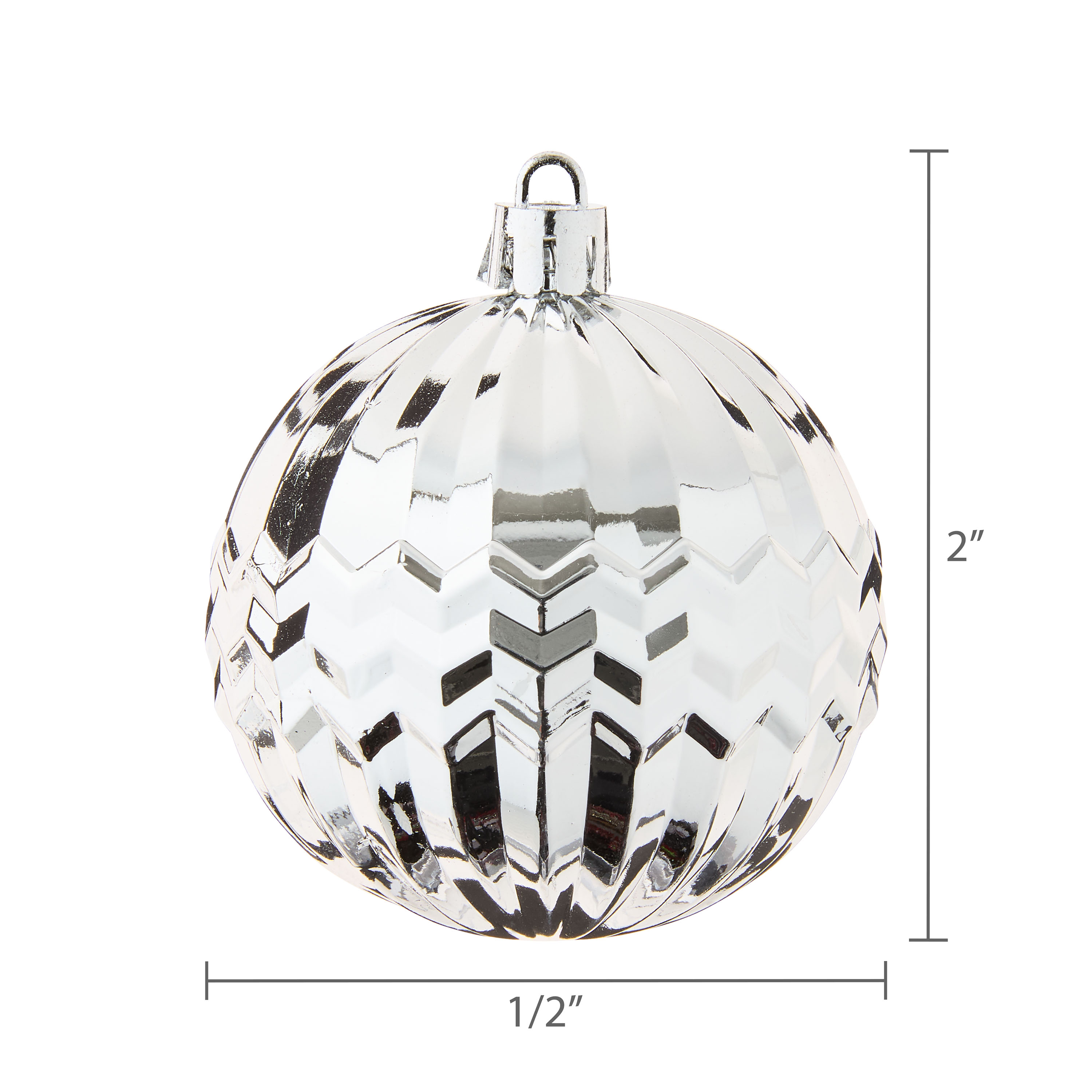 50-Count Silver and White Shatterproof Christmas Ornaments, by Holiday Time
