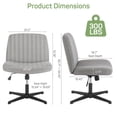 thumbnail image 4 of Criss Cross Chair, Cross Legged Office Chair, Wide Comfort Desk Chair, No Wheels Armless Computer Task Chair, Swivel Fabric Vanity Home Chair, Height Adjustable, 4 of 9