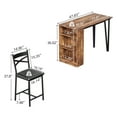 thumbnail image 6 of Dragonpad USA 3 Piece Medium Density Fiberboard Space Saving Dining Table with Chair Brown, 6 of 9