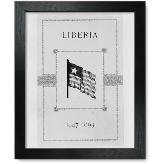 Framed Print: Cover Of Pamphlet, Liberia, 1847-1893, Showing Flag Of Liberia