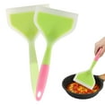 thumbnail image 1 of Espátula de silicona para panqueques, pala para tortilla, espátula para huevos, pescado, panqueques, pizza y bistec, pala ancha y suave para pizza, antiadherente, resistente al calor, pala para freír, 1 of 7