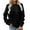 Black #1, variant on pstuiky Womens Sweatshirt, Women Sweatshirt Long Sleeve Sweatshirt Solid Color Crew Neck Pullover Oversized Sweatshirt Leisure Black M