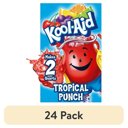 (24 pack) Kool-Aid Unsweetened Tropical Punch Powdered Drink Mix, 0.16 oz. Packet
