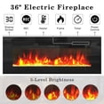 thumbnail image 4 of Blotout 70'' Fireplace TV Stand with 36'' Fireplace, Gloss Wall Mounted Fireplace Entertainment Center with Storage&Power Outlet, Modern LED Light Console for Wall-mounted TV Up to 80'', 4 of 10