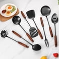 thumbnail image 5 of 304 Stainless Steel Kitchen Utensils Set, 8 Pcs Long Cooking Tools with Wooden Handle, Large Heat Resistant Black Dishwasher Safe, 5 of 6