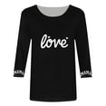 thumbnail image 4 of Xuyuer Abstract Print 3/4 Sleeve Loose Tee - Women's Casual Round Neck 3/4 Sleeve Top for Weekend Farmers Market Visits, Creative Studio Outings, and Relaxed Artistic Daily Wear, 4 of 5
