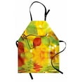 thumbnail image 1 of Nature Art Apron, Autumn Tree Branch with Colorful Leaves on Rippling Water Print, Unisex Kitchen Bib with Adjustable Neck for Cooking Gardening, Adult Size, Green Orange and Yellow, by Ambesonne, 1 of 4
