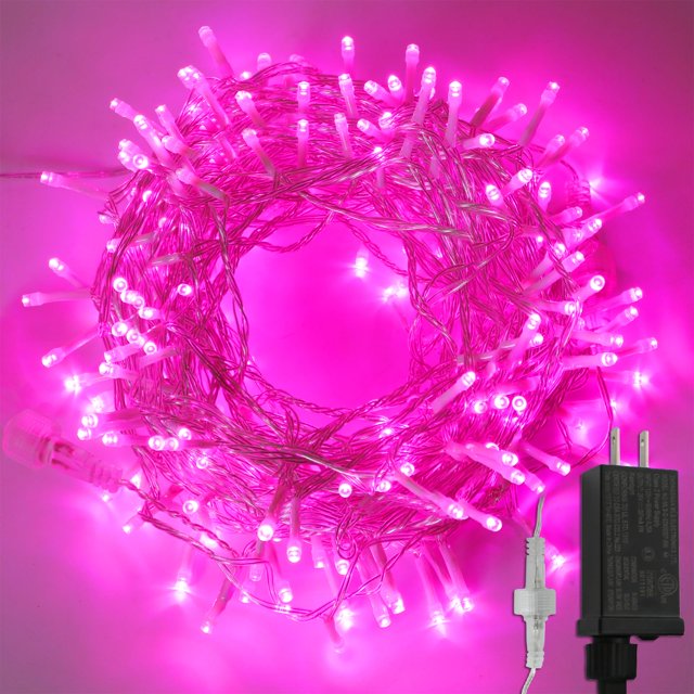 Cadena de luces YAOZHOU, color rosa, 20 m, 200 LED, 8 modos, resistente al agua