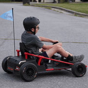 Joyracer 24V 14Ah Kids Electric Go Kart with Remote Control, 3 Speed Modes 5–10 MPH, 2 * 200W Motors, Metal Frame Ride on Toys Drift Kart for Big Kids, Music & Bluetooth, Black