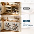 thumbnail image 4 of Country Birds Cabinet Curtain 35"Wx35"L,Dustproof Under Sink Skirt W/ Self Adhesive Tape,Envelope Postmark Vintage Farmhouse Botancial Cabinet Curtain Cover for Kitchen Sink,Bathroom Vanity, 4 of 9