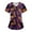 Purple, variant on WTOBBY Women's Plus Size Short Sleeve Printed Scrubs Set, V-Neck with Pockets, Fun Animal Floral Print, 2-Piece Nursing Uniform, Medical Workwear for Healthcare Workers,Black L
