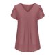 thumbnail image 4 of Fiudx Ofertas Flash Artículos En Oferta Camiseta de Manga Corta con Cuello En V Informal de Color Sólido de Gasa a La Moda para Mujer, 4 of 6