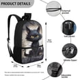 thumbnail image 4 of Yuyamidu Gothic Black Cat Backpack for 4th-5th Grade Girls Ages 8-10, 17 Inch Lightweight Sturdy Bookbag with Lunch Box, Pencil Case, Water Bottle Holder & Keychain, Set of 5, Back to School, 4 of 7