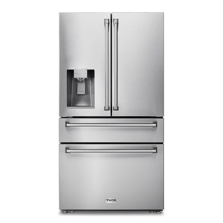 Thor Kitchen 36 Inch Professional French Door Refrigerator with Ice and Water Dispenser - TRF3601FD