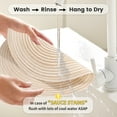 thumbnail image 6 of Mrehloy 15”  Round  Placemats Set of 6, Woven Cotton ,Heat Resistant Washable ,Easy to Clean  Farmhouse   Table Mats for Kitchen Dining , Beige, 6 of 9