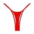 thumbnail image 1 of Aayomet Short de Bain Grande Taille pour Femmes Aguichant Couleur Unie Maillot de Bain String pour Femmes (Rouge, P), 1 of 3