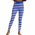 thumbnail image 2 of EliteGoogv Womens Yoga Pants Striped Workout Leggings High Waisted Comfort Stretch For Women Fitness Daily Wear Athletic Pants S Blue, 2 of 9