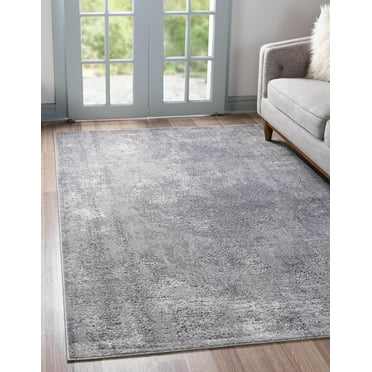Rugs.com Oregon Collection Rug – 5' x 8' Gray Low-Pile Rug Perfect For ...