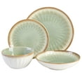 thumbnail image 6 of Gibson Elite Mayfair Bay 16 Piece Double Bowl Embossed Reactive Dinnerware – Green, 6 of 6