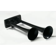 Hadley Horns H00640R Air Horn Dual Tone Round Trumpet 14-15/16"Len 12 Volt Black