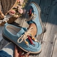 thumbnail image 6 of Loafers for Women Comfortable Slip On Suede Loafer Work Flats Shoes for Casual Walking Lightweight Beaded Lace-Up Shoes for Women, 6 of 9