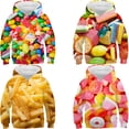 thumbnail image 2 of Sudadera con capucha con estampado de caramelos de colores, divertida sudadera con patatas fritas, jersey de macarrones para niños, camisetas de otoño, chándal informal, ropa para niños, 2 of 5