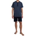 thumbnail image 2 of CECEBA pijama de hombre, 2 piezas - Philadelphia, shorty, corto, botones, algodón Azul/Blanco XXL (XX-Large), 2 of 3