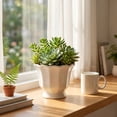 thumbnail image 6 of 4 Inch Round Ceramics Planter with Scalloped Rim,Mini Flowerpots with Drainage Plug for Indoor Outdoor Ferns Succulents, 6 of 6
