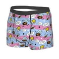 thumbnail image 2 of Wukai Bees And Daisies Striped Print Men’s Underwear Breathable Boxer Briefs,&nbsp;Moisture Wicking & Breathable-Large, 2 of 7