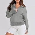 thumbnail image 4 of SEMPAI Hackless sweater Athletic Shirts & Tops Long Sleeve Round Neck Womens Hoodies Casual Tops Modern Fit Up to 50% Off Comfy Solid Oversized Blouses for Women Womens Hoodies, 4 of 8