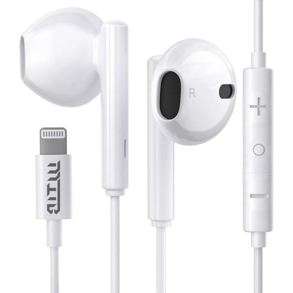 Wired Headphones for iPhone Earbuds with Lightning Connector Earphones Built-in Microphone & Volume Control Headsets Compatible with iPhone 14/14Pro/12/12Pro/13Pro/11/XS Max/XR/XS/X/SE/8P, 1Pack