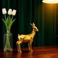 thumbnail image 3 of Dserfhy Christmas Reindeer Figurine 3D Printed Standing Deer Statues Small White/Gold Elk Sculpture for Fireplace Entryway Shelves Tabletop Home Office Indoor Decor, 3 of 8