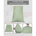 thumbnail image 7 of Sage Green Body Pillow Covers, Grid Checkered Plaid Gingham Lattice Trellis Soft Bed Throw Pillowcases Breathable Cooling Long Lumbar Body Pillow Sham Cover for Bed Sofa 20''x54'', 7 of 7