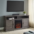 thumbnail image 2 of Pemberly Row 60" Fluted Door Highboy Fireplace TV Stand in Slate Gray, 2 of 9
