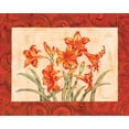 thumbnail image 2 of Brent, Paul 18x15 Gold Ornate Wood Framed with Double Matting Museum Art Print Titled - Linen Scroll Amaryllis, 2 of 4