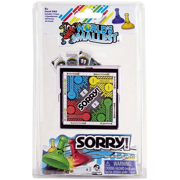 Game World's Smallest Sorry 1-2 jugadores con funda para más de 8 años