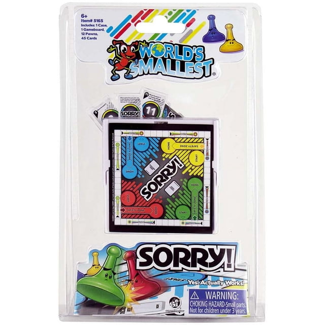 Game World's Smallest Sorry 1-2 jugadores con funda para más de 8 años