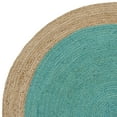 thumbnail image 2 of SAFAVIEH Natural Fiber Cebrail Braided Jute Area Rug, Teal/Natural, 5' x 5' Round, 2 of 3