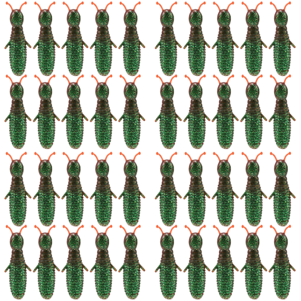 10 señuelos de pesca blandos de 60 mm y 7 g, cebos artificiales de abeja para lubina (Verde)