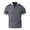 Grey, variant on IWRICH Men's Jacquard Textured Short Sleeve Polo Shirts Button up Color Blocking Tops V Neck Casual Summer Basic Tops Light Blue XL
