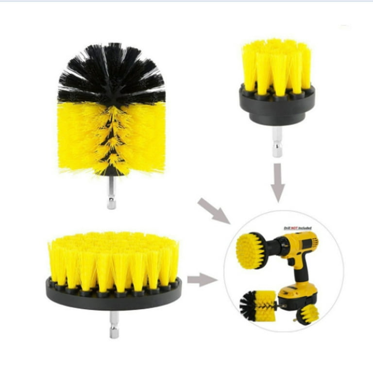 5 Auto Detailing Carpet Brush With Drill Attachment - Yellow