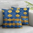 thumbnail image 3 of Acheng Gold and Blue Abstract Art Plush Pillowcase 1 Piece White, 3 of 5