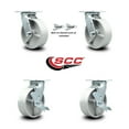thumbnail image 2 of 6 Inch Semi Steel Caster Set with Ball Bearings 2 Swivel Lock 2 Brake SCC, 2 of 2