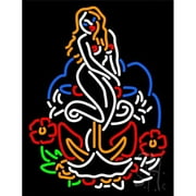 Mermaid Nautical Clear Backing Neon Sign - Multi Color - 31 in. Tall x 24 in. Wide