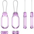 thumbnail image 1 of Yazoeia Étui de Protection pour Galaxy Smart Tag 2, Support de Collier pour Galaxy SmartTag2, avec Porte-Clés, pour Clés, Portefeuille, Bagages, Animaux (Transparent Violet) CJC912-188131, 1 of 7