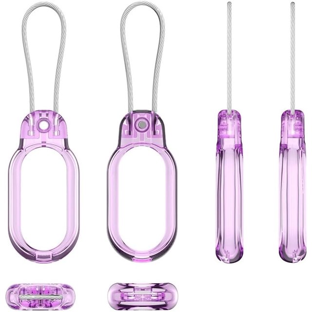 Yazoeia Étui de Protection pour Galaxy Smart Tag 2, Support de Collier pour Galaxy SmartTag2, avec Porte-Clés, pour Clés, Portefeuille, Bagages, Animaux (Transparent Violet) CJC912-188131