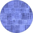 thumbnail image 1 of Ahgly Company Machine Washable Indoor Round Patchwork Blue Transitional Area Rugs, 8' Round, 1 of 4