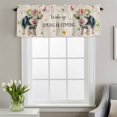 thumbnail image 4 of Pig Window Valance for Kitchen, Watercolor Spring Pink Yellow White Floral Wreath Butterfly Linen Texture Rod Pocket Short Curtain for Small Windows, Light Filtering Decorative Valance, 60 x 14 Inch, 4 of 9